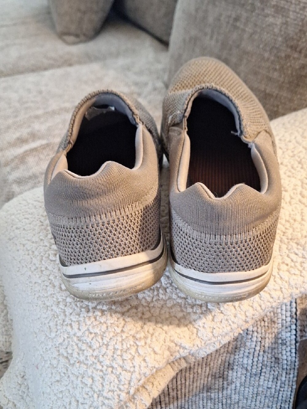 Skechers Men's Slip-On Loafers in Taupe Knit - Picture 2 of 5